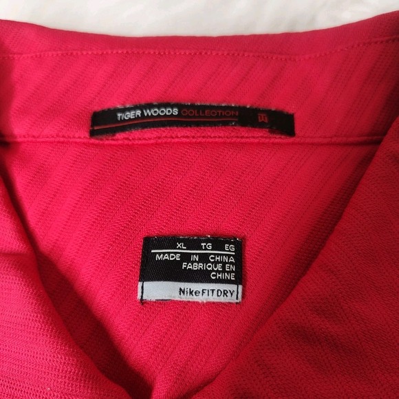 Nike Fit Dry Polo Shirt Mens Red Tiger Woods Collection XL - Picture 6 of 8